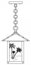 Arroyo Craftsman TRH-9PTM-RC - 9&#34; timber ridge pendant with palm tree  filigree