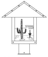 Arroyo Craftsman TRP-12CTOF-BZ - 12" timber ridge post mount with cactus  filigree