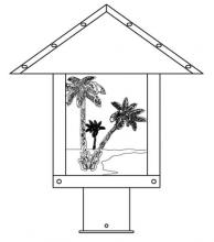 Arroyo Craftsman TRP-12PTTN-S - 12&#34; timber ridge post mount with palm tree  filigree