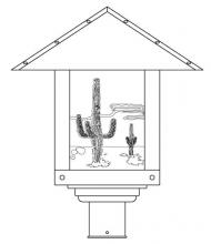 Arroyo Craftsman TRP-16CTAM-S - 16" timber ridge post mount with cactus  filigree