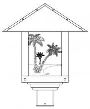 Arroyo Craftsman TRP-16PTAM-P - 16&#34; timber ridge post mount with palm tree  filigree