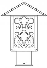 Arroyo Craftsman TRP-9ASAM-BK - 9&#34; timber ridge post mount with ashbury  filigree