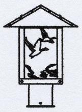 Arroyo Craftsman TRP-9GSRM-BK - 9&#34; timber ridge post mount with goose filigree