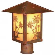 Arroyo Craftsman TRP-9PTTN-RC - 9&#34; timber ridge post mount with palm tree filigree