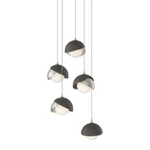 Hubbardton Forge 131125-SKT-LONG-85-07-GG0711 - Brooklyn 5-Light Double Shade Pendant