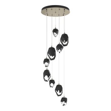 Hubbardton Forge 131142-SKT-LONG-84-BP0756 - Chrysalis 9-Light Mixed Crystal Pendant