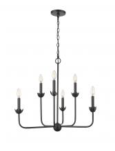 Millennium 29706-MB - Freesia 6-Light Chandelier Ceiling Light Matte Black