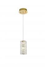 Elegant 3680D1SG - Aston 6.5 inch LED Pendant in Satin Gold