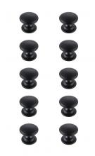 Elegant KB2004-MB-10PK - Kaid 1.2&#34; Diameter Matte Black Mushroom Knob Multipack (Set of 10)