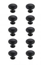 Elegant KB2005-MB-10PK - Logyn 1.3&#34; Diameter Matte Black Mushroom Knob Multipack (Set of 10)
