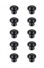 Elegant KB2008-MB-10PK - Kadea 1.2&#34; Diameter Matte Black Mushroom Knob Multipack (Set of 10)