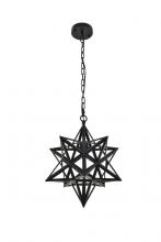 Elegant LD4076D16BK - Nocturne 1 Light Black Pendant