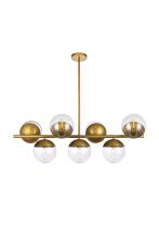 Elegant LD6139BR - Eclipse 7 Lights Brass Pendant With Clear Glass