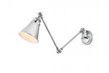 Elegant LD7323W6CH - Ledger 1 light Chrome swing arm wall sconce