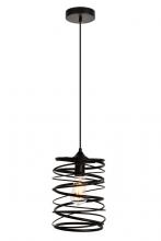 Elegant LDPD2086 - Hopper Collection Pendant D7.9 H11.8 Lt:1 Black Finish