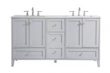 Elegant VF18060DGR - 60 inch Double Bathroom Vanity in Grey