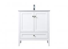 Elegant VF21130WH - 30 Inch SIngle Bathroom Vanity In White