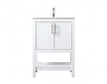 Elegant VF26624WH - 24 Inch SIngle Bathroom Vanity In White