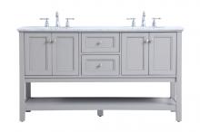 Elegant VF27060GR - 60 in. double sink bathroom vanity set in Grey