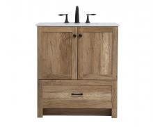 Elegant VF2830NT - 30 inch Single Bathroom Vanity in Natural oak