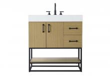 Elegant VF29232MHB - 32 inch Single Bathroom Vanity in Honey Brown