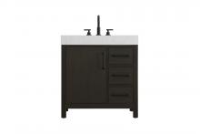 Elegant VF60632MMB - 32 inch Single Bathroom Vanity In Mocha Brown