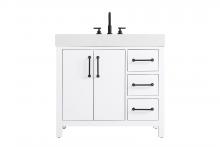 Elegant VF60636WH - 36 inch Single Bathroom Vanity In White