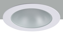 Elegant R4-409MW - 4&#34; Matte White Shower Trim with Frosted glass 50W MR16