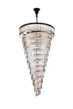 Elegant 1201SR48MB/RC - Sydney 48 Inch Spiral Crystal Chandelier in Matte Black