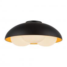 Alora Lighting FM495316MBOP - Robyn 16-in Matte Black/Opal Glass Socket Flush Mount