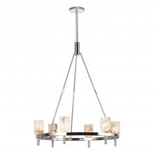 Alora Lighting CH338632PNAR - Lucian 32-in Polished Nickel/Alabaster 6 Lights Chandeliers