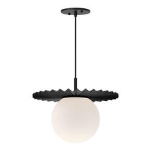 Alora Lighting PD501214MBOP - Plume 14-in Matte Black/Opal Matte Glass 1 Light Pendant