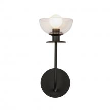 Alora Lighting WV515205MBCL - Sylvia 5-in Matte Black/Clear Glass 1 Light Wall Vanity