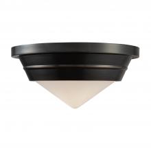 Alora Lighting FM348010UBOP - Willard 10-in Urban Bronze/Opal Matte Glass 1 Light Flush Mount