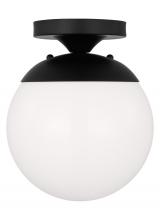 Visual Comfort & Co. Studio Collection 7518-112 - Leo - Hanging Globe One Light Wall / Ceiling Semi-Flush Mount with White Glass