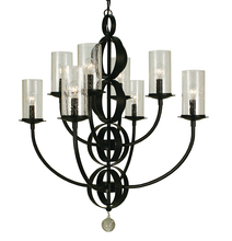 Framburg 1048 MBLACK - 8-Light Matte Black Compass Dining Chandelier