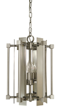 Framburg 4804 SP/PN - 4-Light Satin Pewter/Polished Nickel Louvre Chandelier