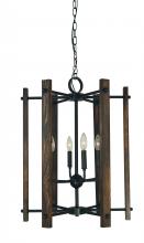 Framburg 5406 MBLACK - 6-Light Matte Black Modern Farmhouse Dining Chandelier