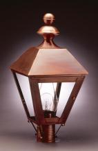 Northeast Lantern 1123-VG-CIM-FST - Post Verdi Gris Medium Base Socket With Chimney Frosted Glass