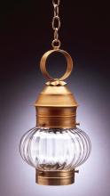 Northeast Lantern 2032-VG-MED-CLR - Onion Hanging No Cage Verdi Gris Medium Base Socket Clear Glass