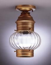 Northeast Lantern 2034-DB-MED-OPT - Onion Flush No Cage Dark Brass Medium Base Socket Optic Glass