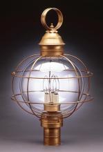 Northeast Lantern 2853-DAB-MED-OPT - Caged Round Post Dark Antique Brass Medium Base Socket Optic Glass