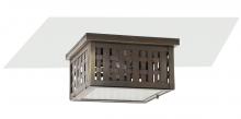 Northeast Lantern 4404W-VG-MED2-SMG - Weave Medium Flush Verdi Gris 2 Medium Base Sockets Seedy