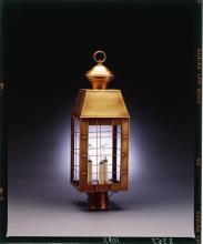 Northeast Lantern 8353-VG-CIM-CLR - H-Rod Post Verdi Gris Medium Base Socket With Chimney Clear Glass