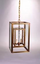 Northeast Lantern SS1016-DAB-LT2-CLR - Square Hanging Inside Square Dark Antique Brass 2 Candelabra Sockets Clear Glass