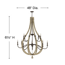 Fredrick Ramond FR40579IRR - Large Open Frame Two Tier Chandelier