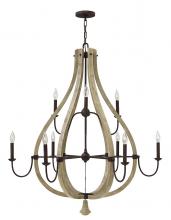 Fredrick Ramond FR40578IRR - Middlefield Large Open Frame Two Tier Chandelier