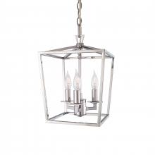 ELK Home 1084-PN-NG - Cage 8.5&#39;&#39; Wide 3-Light Pendant - Polished Nickel