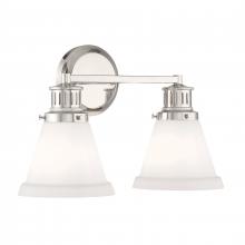 ELK Home 2402-PN-MO - Alden 16.25&#39;&#39; Wide 2-Light Vanity Light - Polished Nickel, Matte Opal