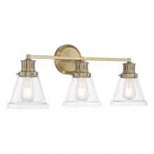 ELK Home 2403-AN-CL - Alden 26&#39;&#39; Wide 3-Light Vanity Light - Antique Brass, Clear